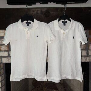 Boy's Polo Ralph Lauren pique short sleeve shirt bundle Size 6 white